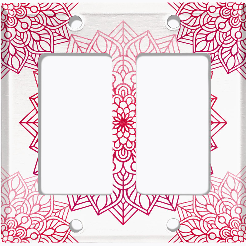 Plaque murale interrupteur à bascule Mandala, Rose