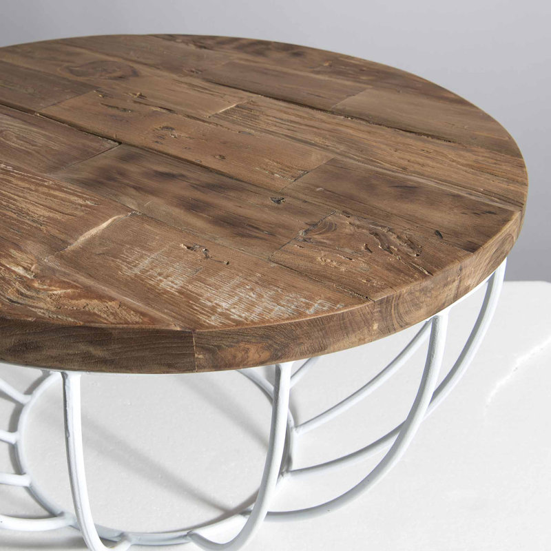 Sandrine Pedestal Coffee Table, Natural, 34.5cm H x 60cm W x 60cm D