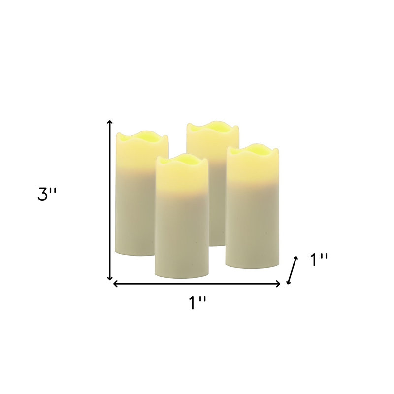Ensemble de quatre bougies votives sans flamme ivoire