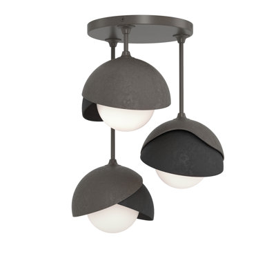 Brooklyn 3 - Light Double Shade Semi Flush Mount