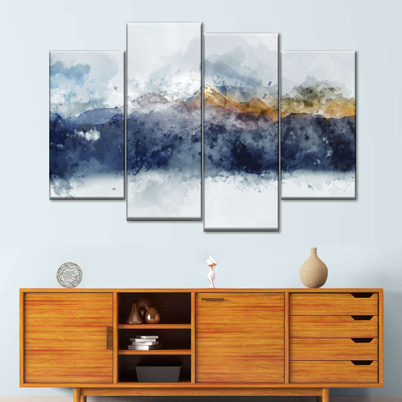 " Dreamy Mountains " 4 - Pieces, 27" H x 43" W x 1.25" D