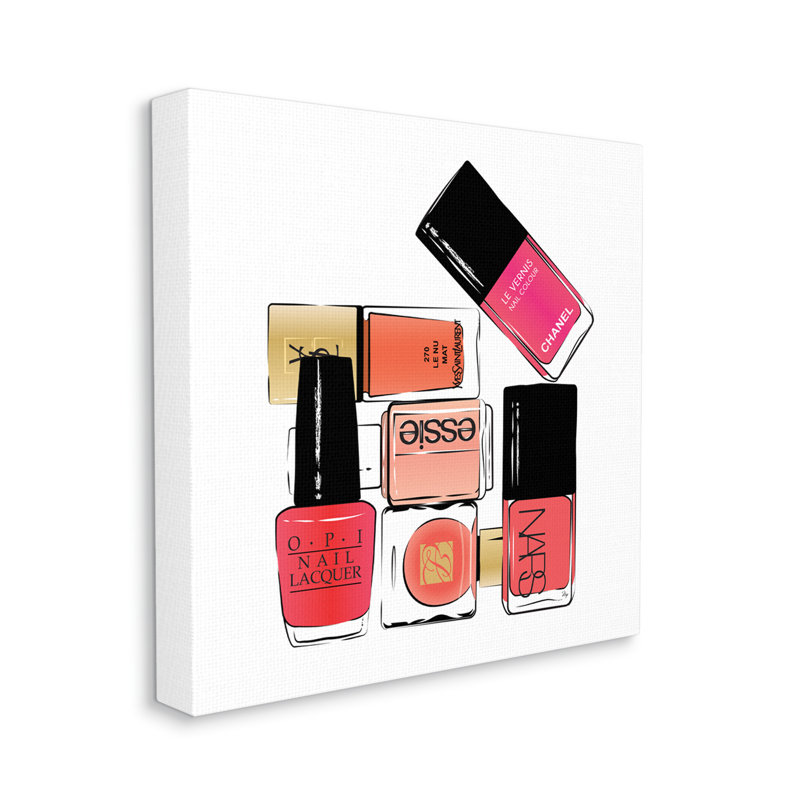 «Stack of Nail Vernis» par Martina Pavlova - impression, H 17 po x l 17 po, Toile tendue