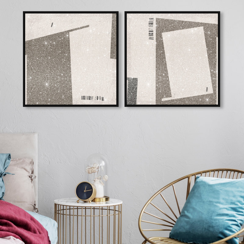 Structural Set Set by Oliver Gal, 21"H x 21"W, Black Floater Frame