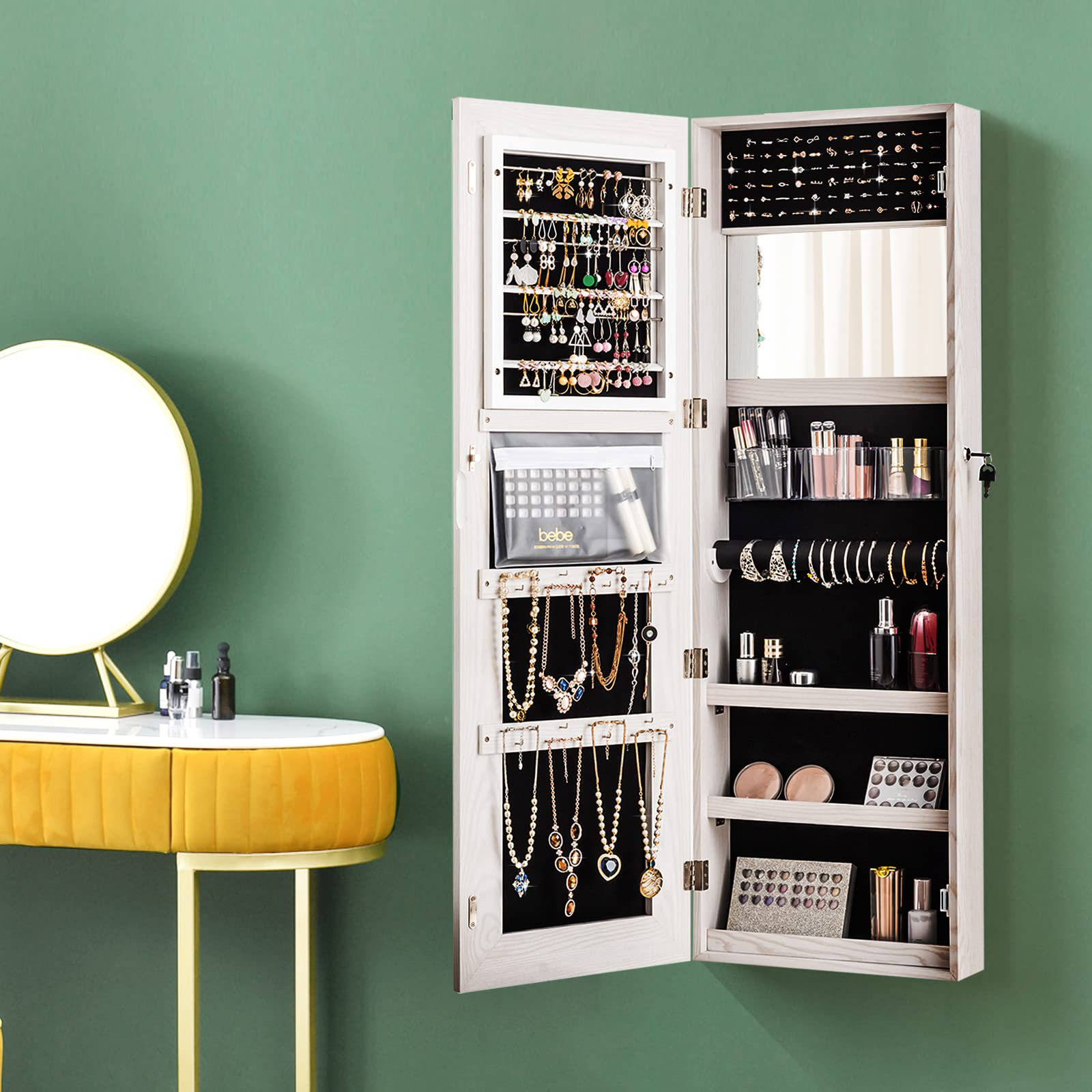 Storage Cabinet Door Mounted Jewelry Organizer Ivy Bronx LED