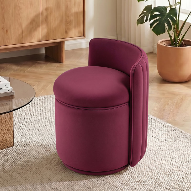Fauteuil d'appoint moderne pivotant en tonneau pivotant avec base ronde, Rose