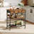 Ansen 37.8" Rolling Kitchen Island with Storage and Power Outlet