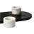 Elegant Mango Wood Tray with 2-Piece Marble Bowls and a Gold Finish Stainless Steel Spoon