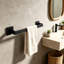 Porte-serviettes en acier inoxydable de 33,2 po pour la salle de bain ou la cuisine, porte-serviettes mural au fini noir mat, résistant à la corrosion et facile à installer
