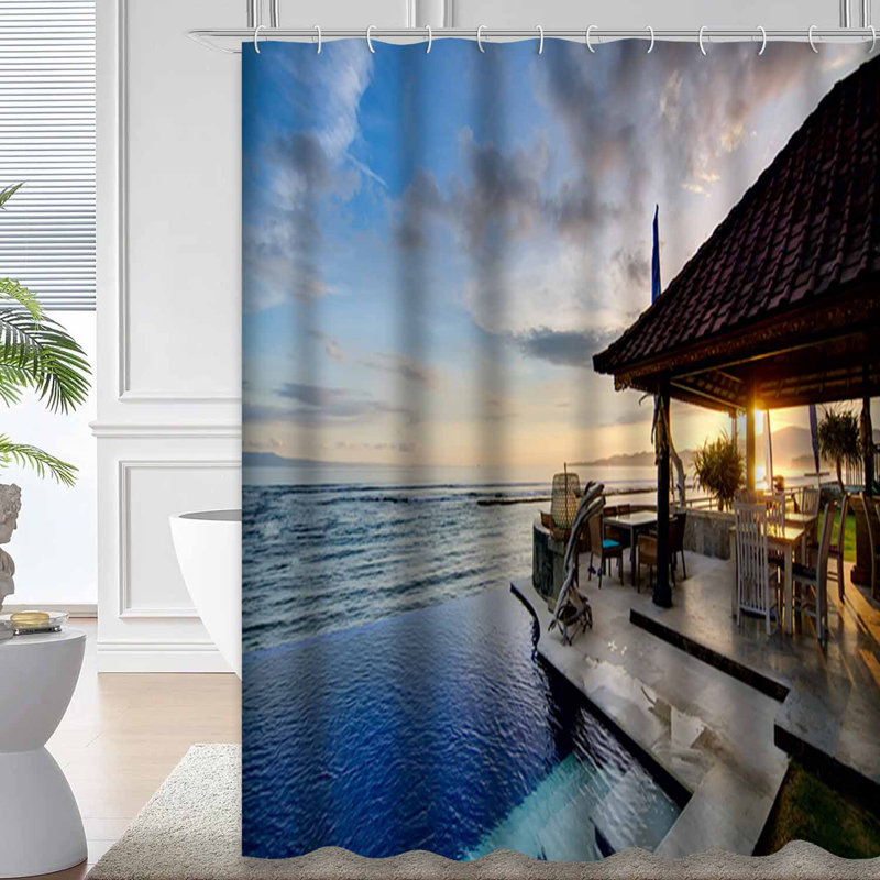 Rideau de douche Sunset Beach, L 72 po x l 78 po
