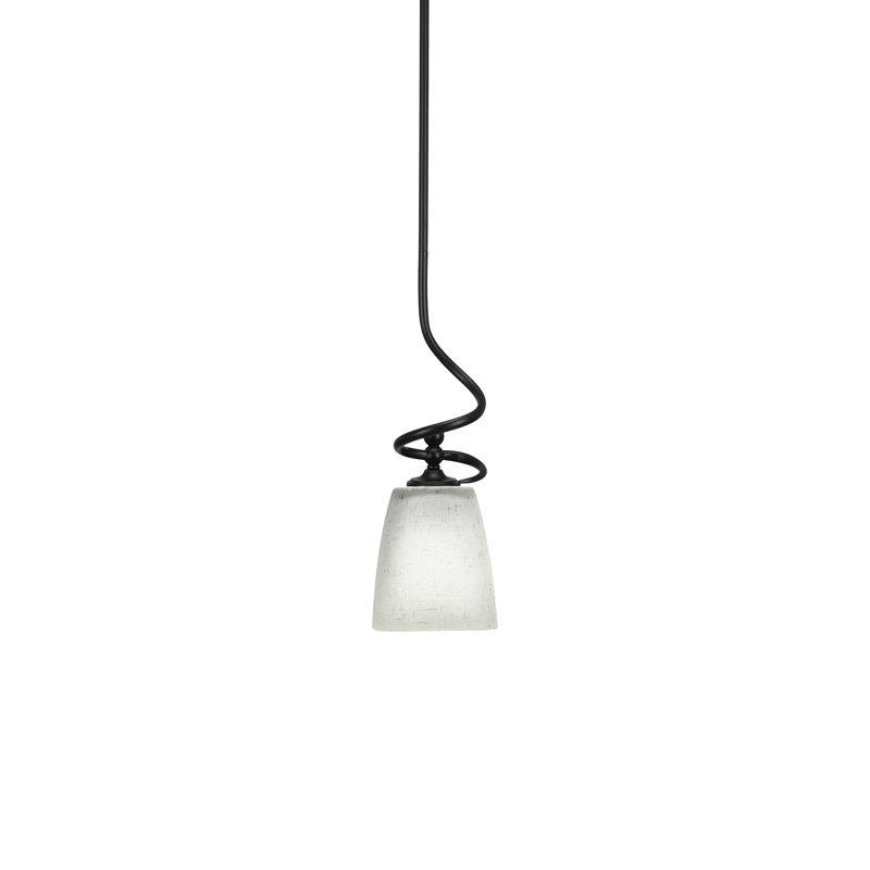 Mini-luminaire suspendu Ouest avec tige 4,5 po, Noir mat