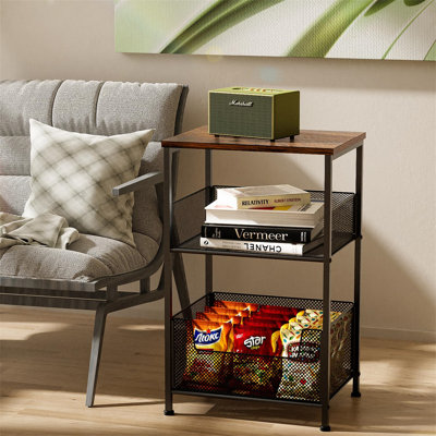 Aibne 39cm W Steel Bedside Table