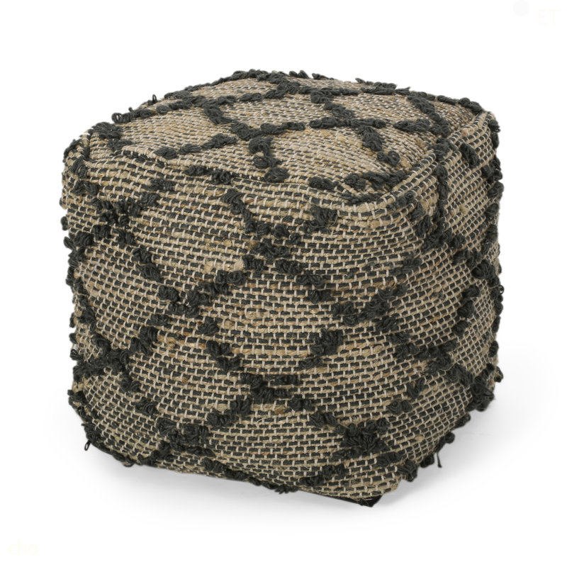 Pouf carré Poncho, gris anthracite