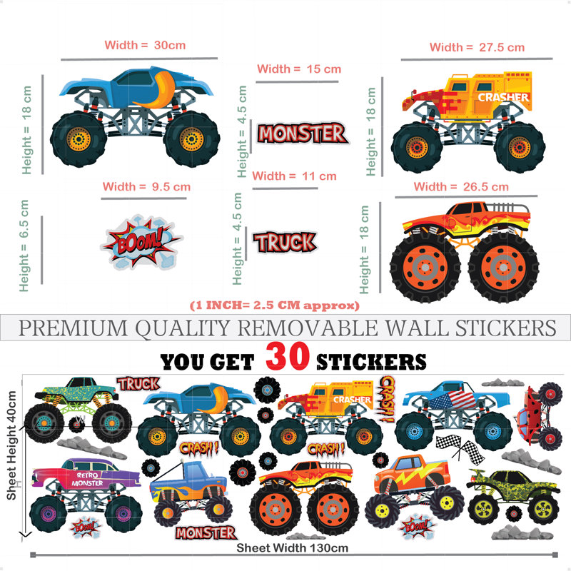 Monster Truck Wall Sticker