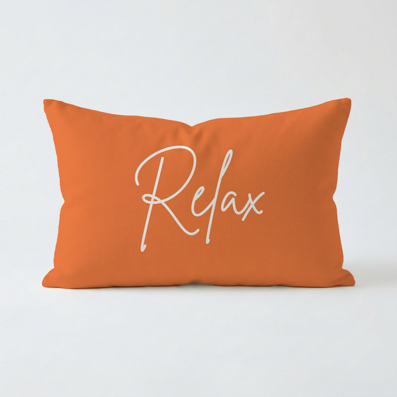 Relax Pillow 16"X12" Pumpkin, Pumpkin, Rectangle 12"H x 16"W