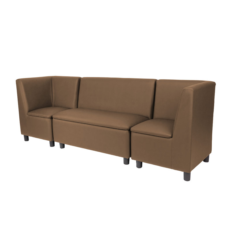 Kid Comfort Collective Modular Corner Chairs with Sofa, 3-Piece Set - Chocolate, Chocolate
