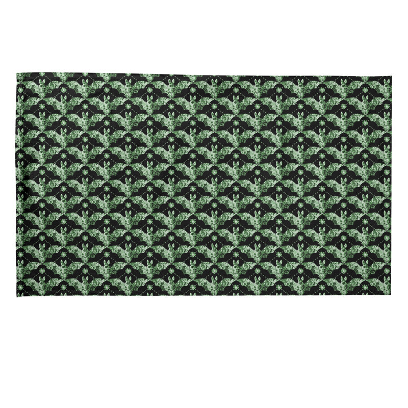 Serviette de thé floral, Sergé de coton, Vert