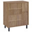 Armoire de rangement pour chaussures à 2 portes en chêne naturel