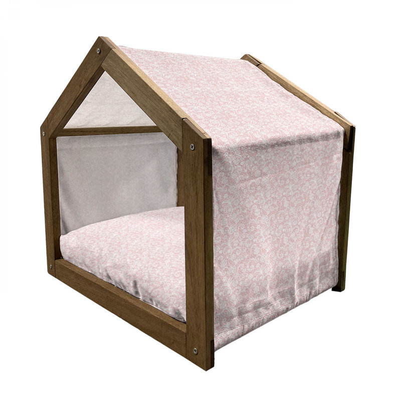 Niche pour chien en bois rose clair, H 25,59 po x l 29,53 po x P 21,65 po