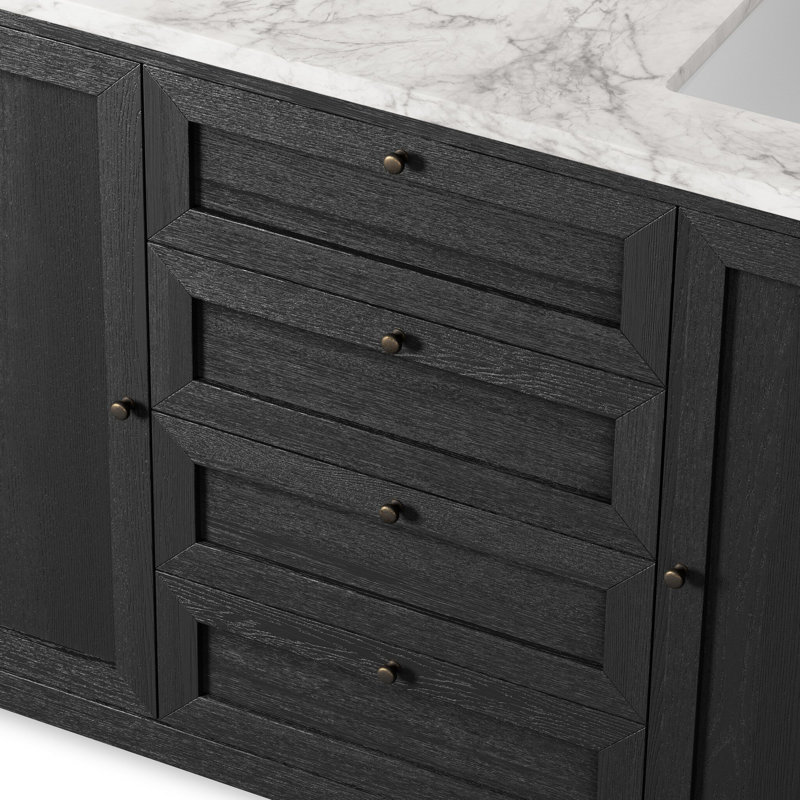 Millie Double Vanity-Satin Drifted Black Veneer, Black
