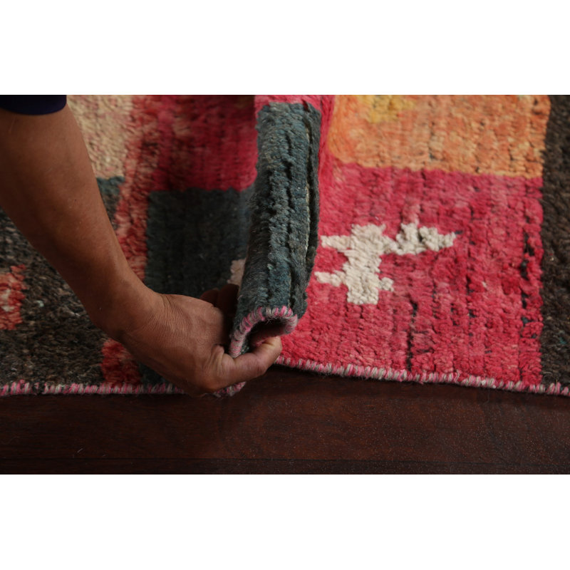 Tapis multicolore noué à la main 9 pi 1 po x 12 pi 1 po One-of-a-Kind