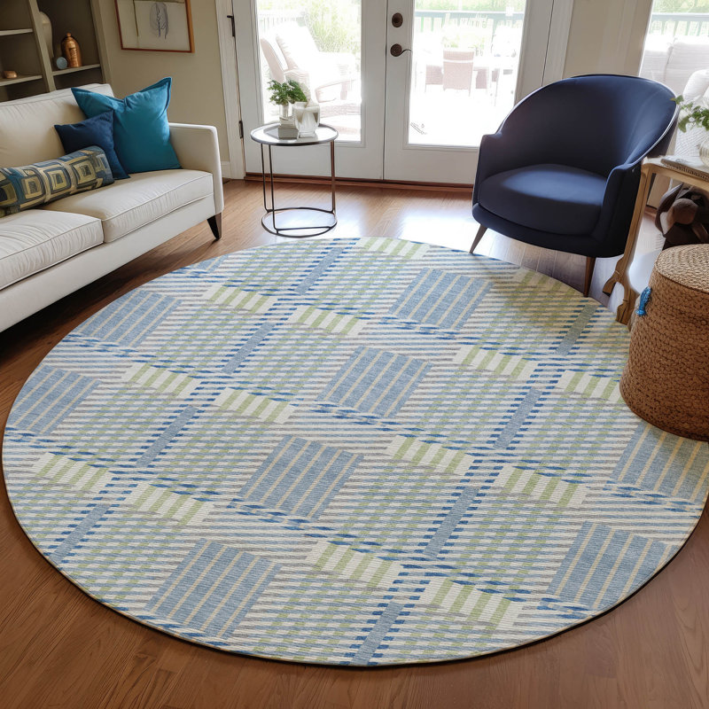 Tapis intérieur / extérieur bleu Lunara , 8 pi x 8 pi