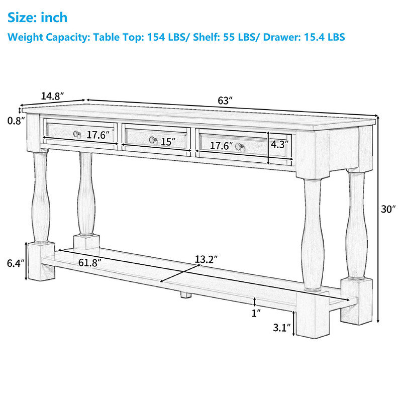 Dayshawn 63'' Sideboard, Navy