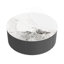 Table basse ronde moderne mobile avec roulettes, 2 tiroirs, plateau en marbre fritté à motif marbré-132967158