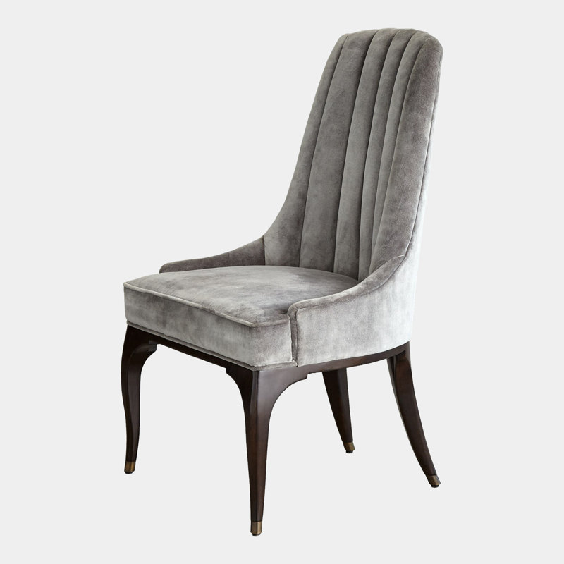 Channel Upholstered Dining Chair, Gray