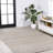 Iggie High-Low Modern Trellis Geometric Beige/Gray Indoor/Outdoor Rug-1096736494