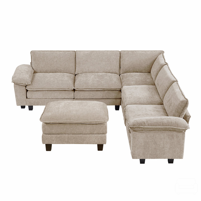 Canapé modulaire 6 pièces Modern Modern, Chenille brun