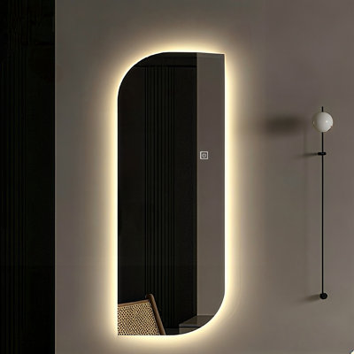 65 x 21 Inch LED Full Length Wall Mirror with Irregular Shape