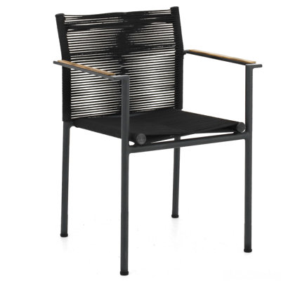 Chaise de salle à manger avec accoudoirs en teck Raleigh