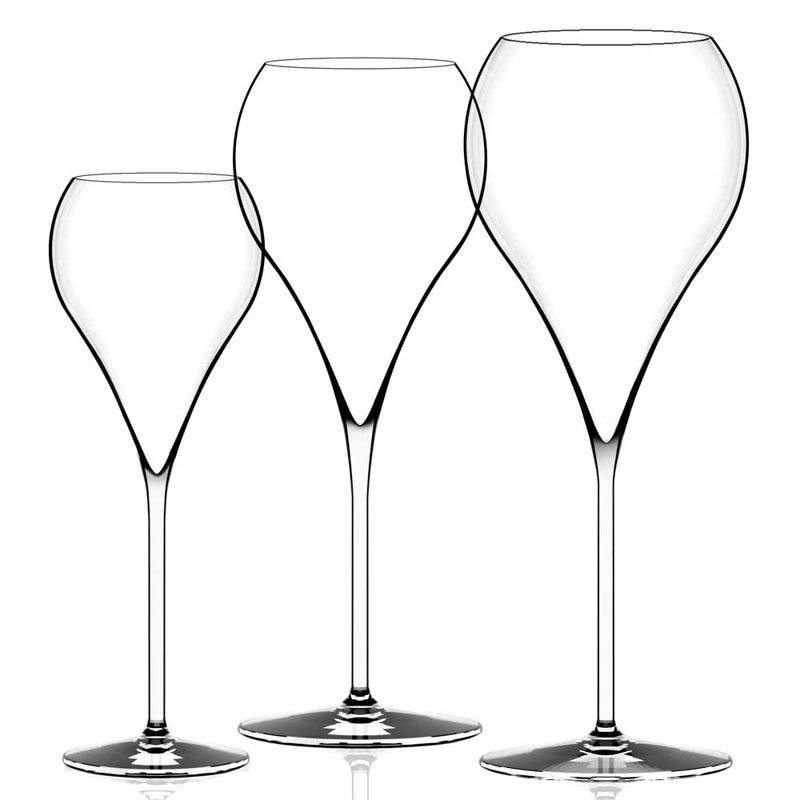 Almeta 380 ml Crystal Flute Set, 12.8oz