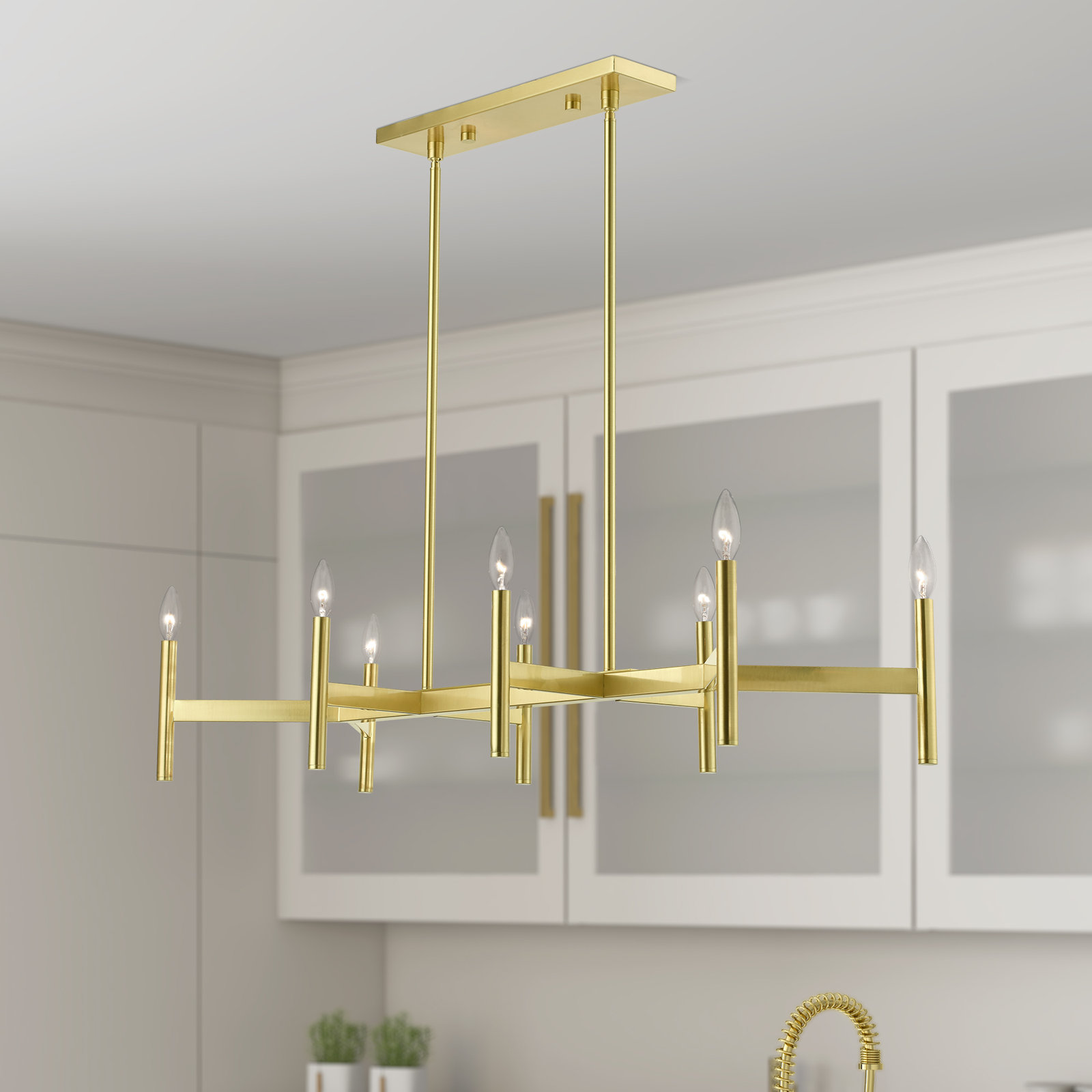 Martella 8-Light Chandelier, Satin Brass