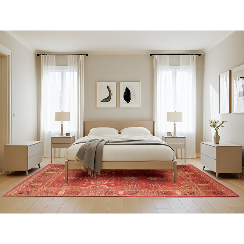 Tapis oriental orange / beige, Rectangle 5 pi x 8 pi