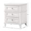 Table de chevet 3 tiroirs blanche avec USB