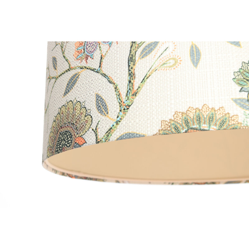 1 - Light Cream Drum Pendant, 117cm H x 60cm W x 60cm D