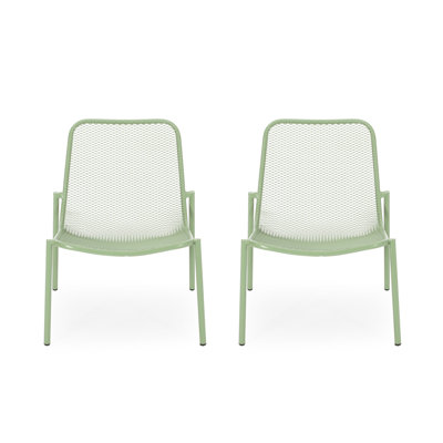 Modern Stackable Chairs For Outdoor, Mesh Seat, Iron, 26"W X 22.91"D 26"H Outdoor Chairs, , Iron Construction, 26"W 26"H