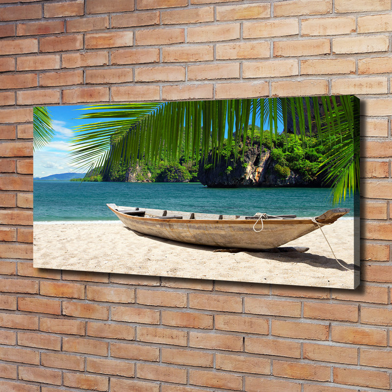 A Boat On The Beach - Wrapped Canvas Print