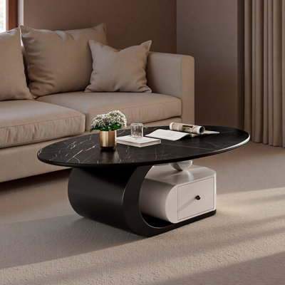 Table basse moderne avec pierre micro-cristalline