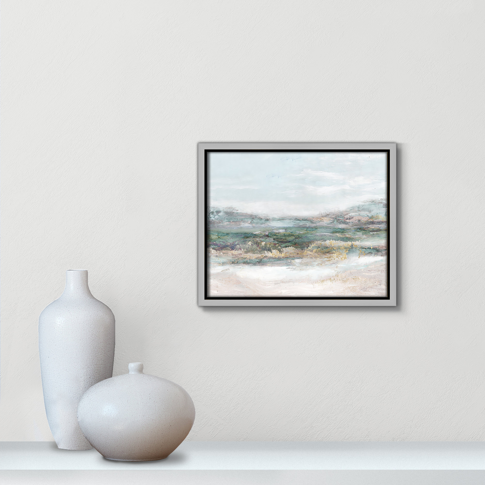 Dazzling by Matina Theodosiou - Painting Print on Canvas, Silver Framed Canvas, No Mat, 9.5" H x 11.5" W x 2" D
