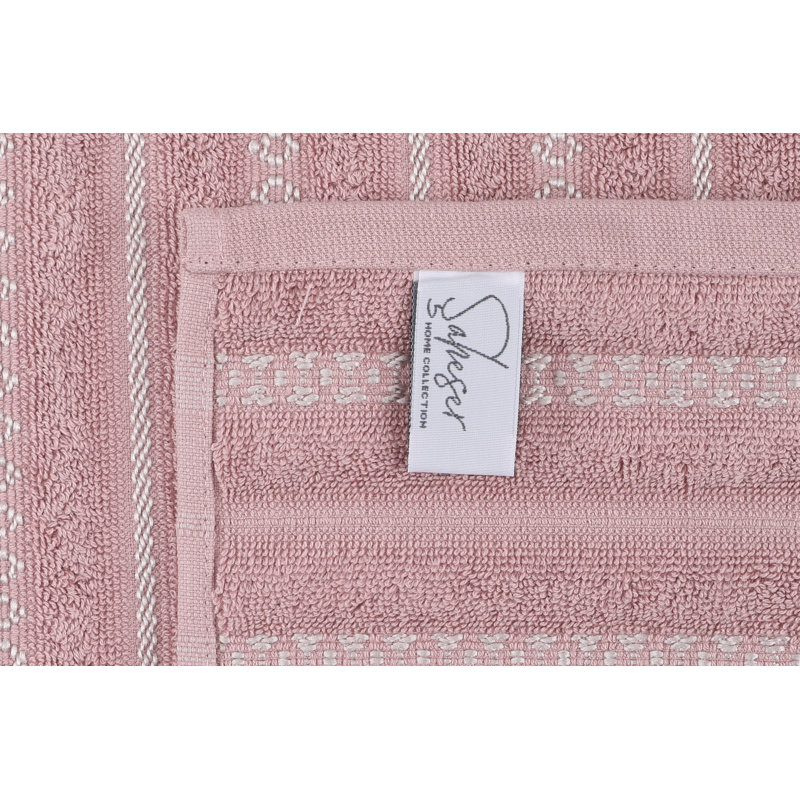 Ensemble de débarbouillette 4 pièces en coton turque, Rose / gris / brun