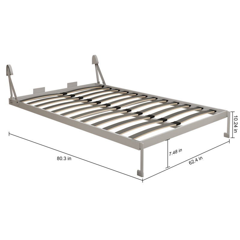 Ensemble de quincaillerie de lit escamotable vertical pour grand lit escamotable Diy, cadre de lit gris