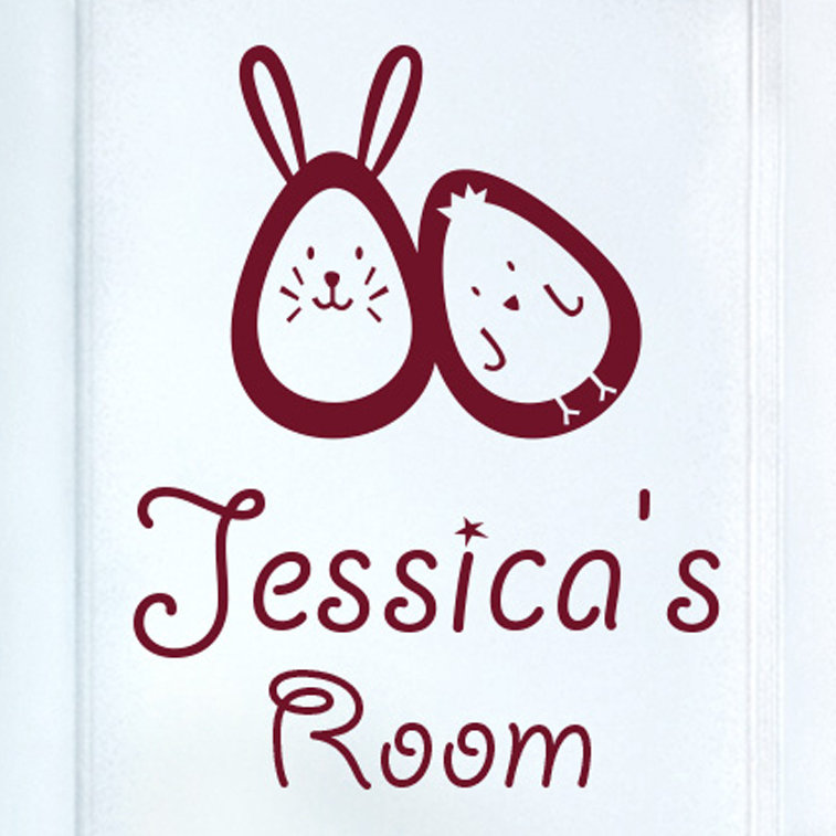Bunny Rabbit Egg and Chick Kids Door Room Wall Sticker