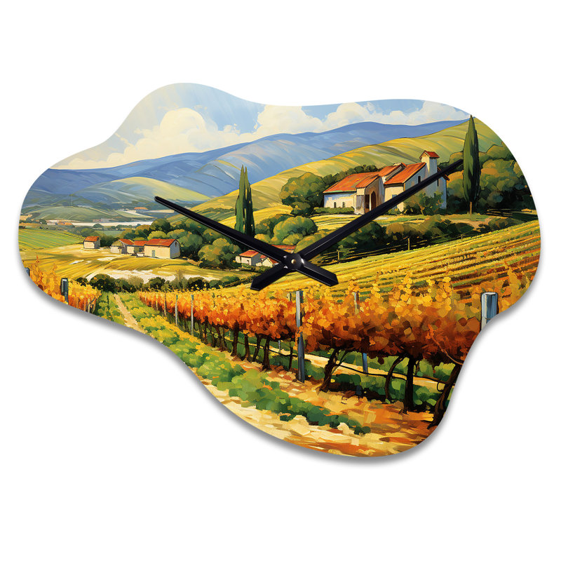 Horloge murale Vangogh Sunlit Vineyard II - Vangogh Cloud, Petit