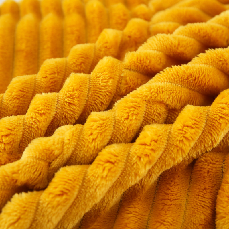 Housse de coussin carré en velours côtelé, H 18 po x l 18 po, Jaune