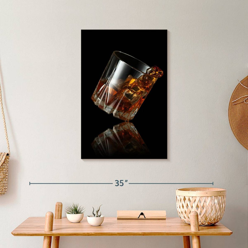 Whiskey Glass Reflection Canvas Print, 24" H x 16" W x 1.25" D