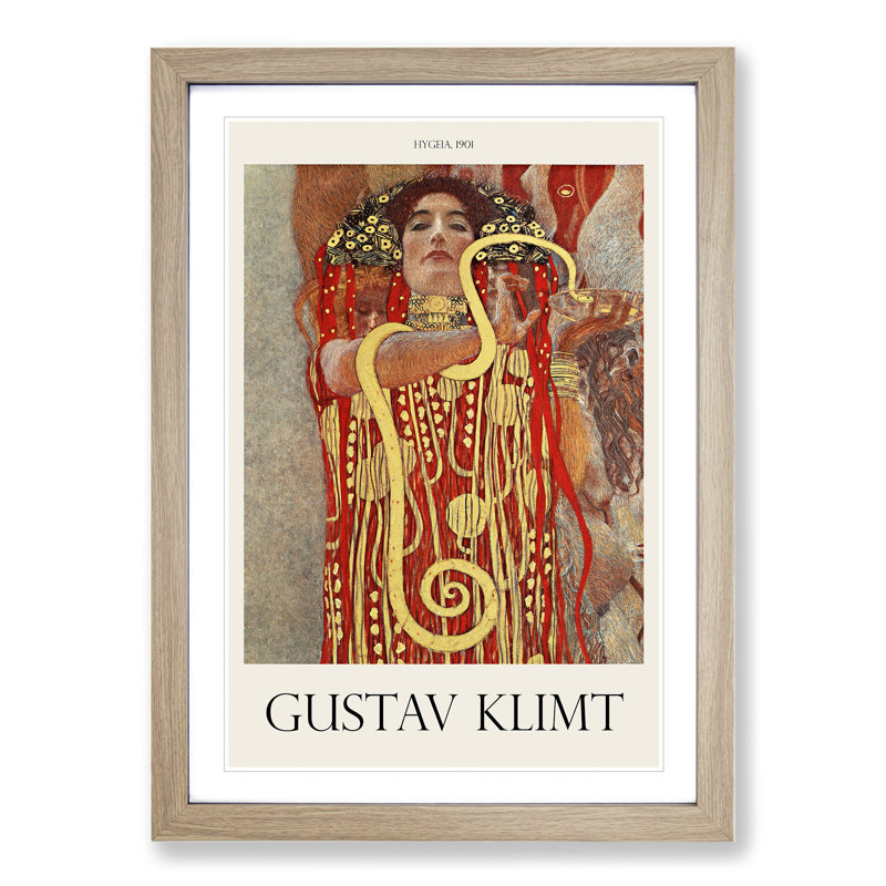 Hygeia by Gustav Klimt - Picture Frame Painting, Oak Framed, 36cm H x 27cm W x 2cm D
