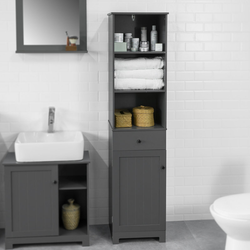 Johnone Linen Cabinet, Dark Gray