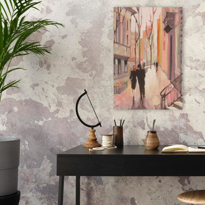 Art du village, promenade beige et noire